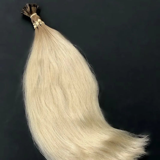Schnitthaar (vorgebondet) · 20 Strähnen · 50cm · Hellblond mit dunklem Ansatz Simple