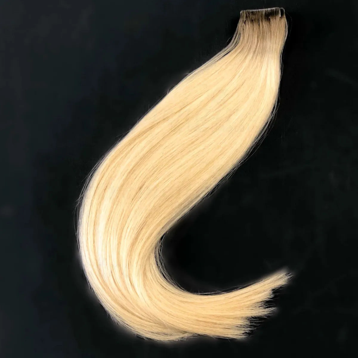 Extensions de ruban adhésif invisibles 45 cm, 10 pièces. - Blond clair avec racines foncées
