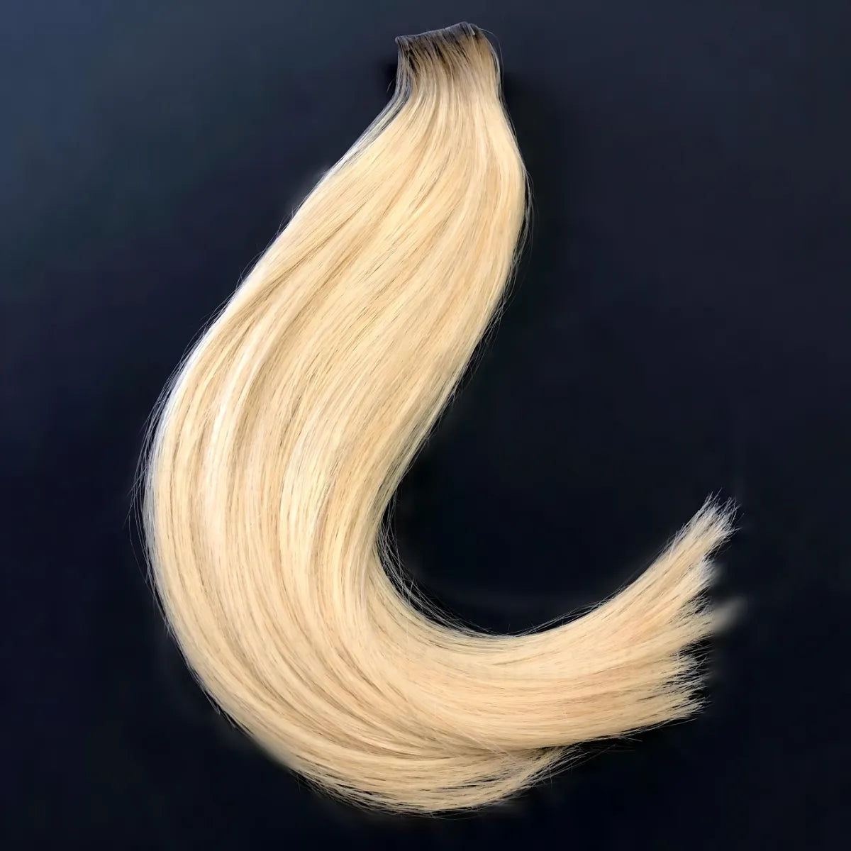 Extensions de ruban adhésif invisibles 45 cm, 10 pièces. - Blond clair avec racines foncées