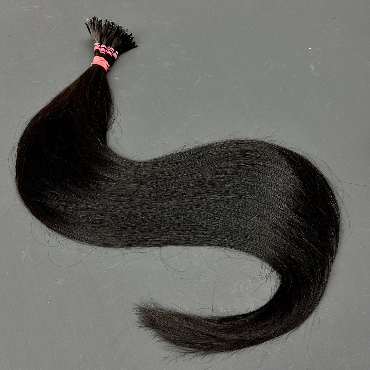 Asiatischer Schnitthaarzopf mit 160 Keratin-Strähnen, 100 cm, schwarzbraun