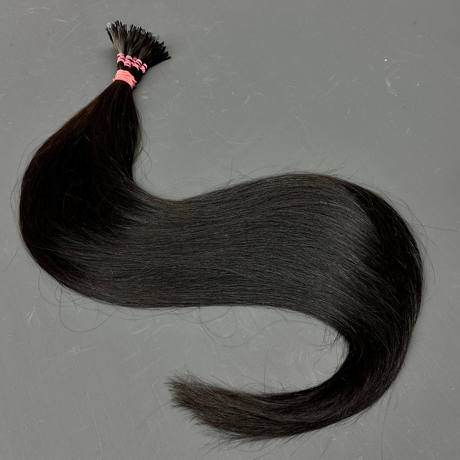 Asiatischer Schnitthaarzopf mit 160 Keratin-Strähnen, 100 cm, schwarzbraun