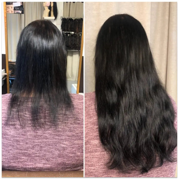 foto prima e dopo extension di Luana