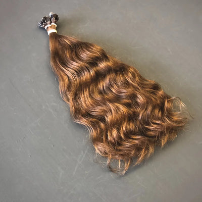 Rohhaare Für Extensions Gebondet - 10 Strähnen 45Cm / Goldenrod Gewellt Simple