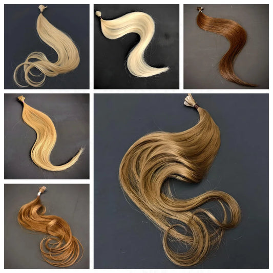 Schnitthaare für Extensions gebondet - 20 Strähnen à 50cm