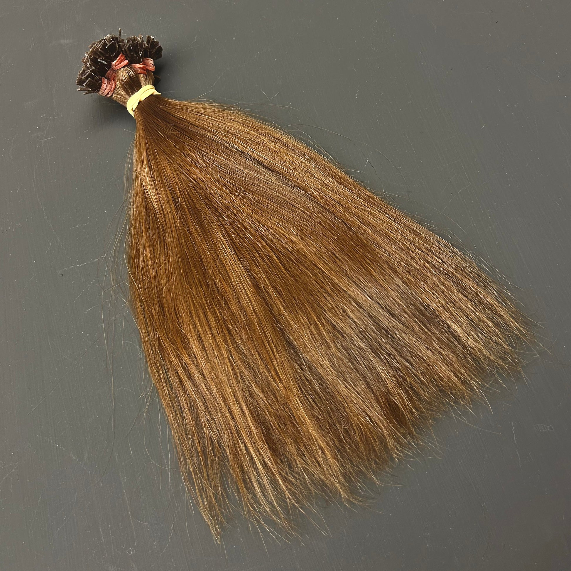 Europäische Rohhaar-Keratinextensions, 30 cm, kupferbraun Nr. 7
