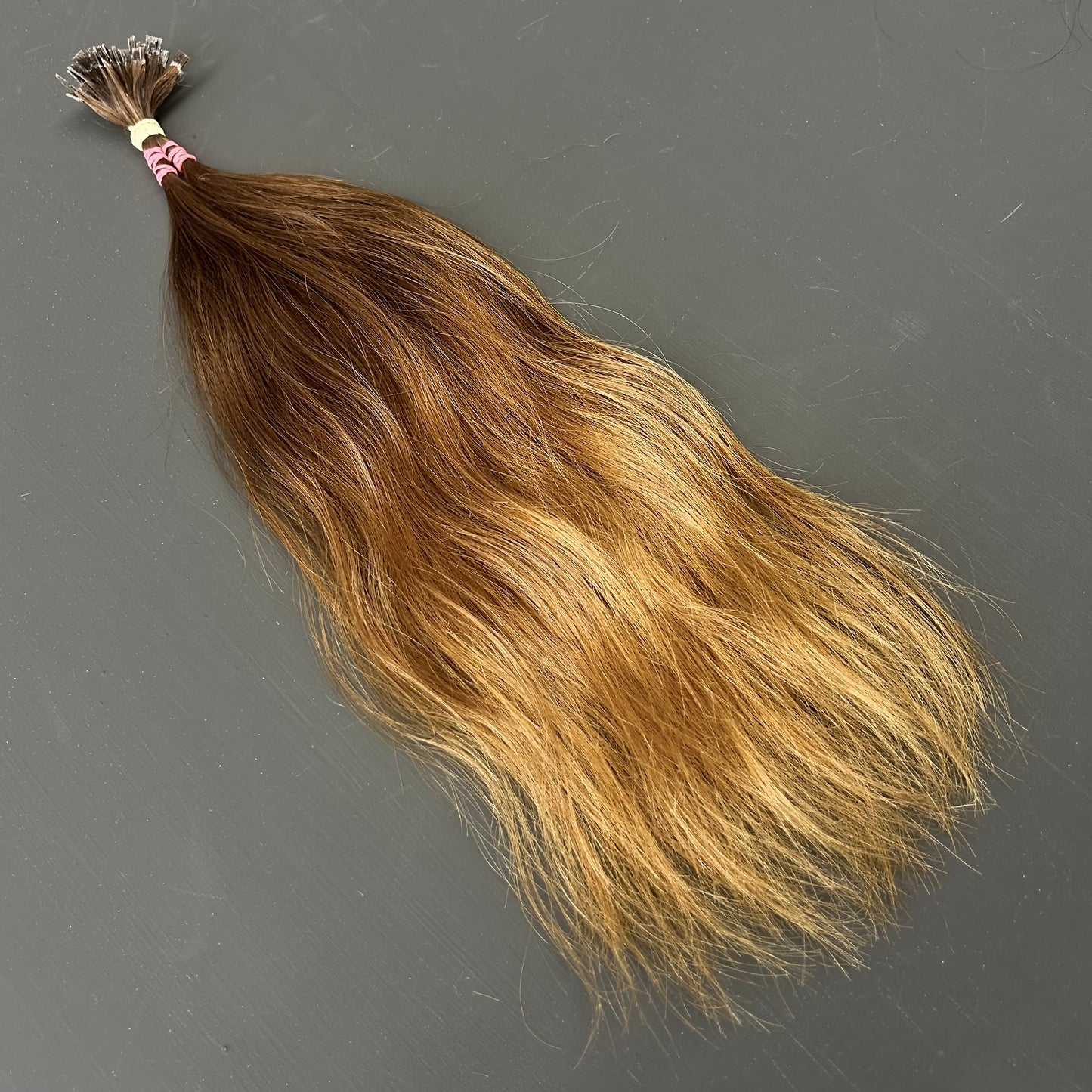 Rohhaarzopf mit 41 Keratin-Strähnen, 42 cm, kupfergold