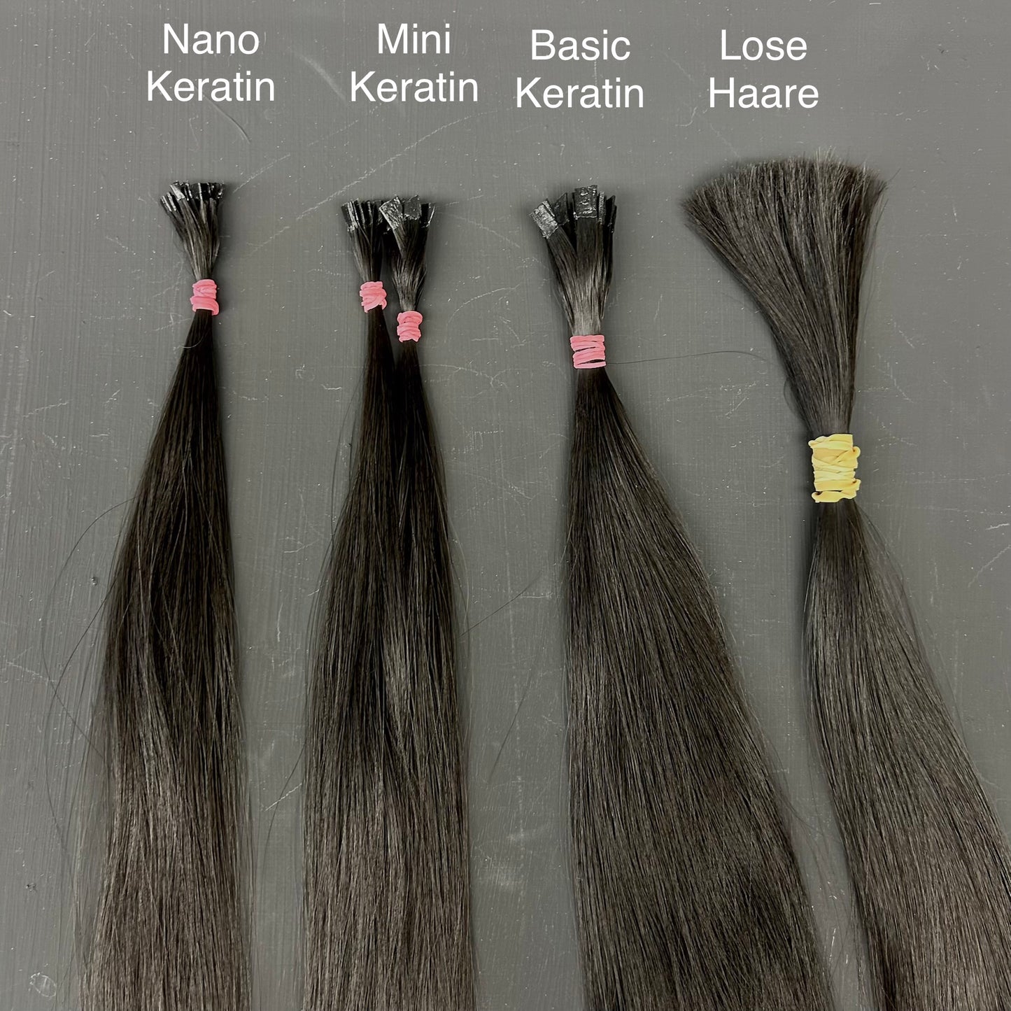 Vietnamesische Rohhaar-Keratinextensions, 10 Strähnen, 60 cm, dunkelbraun