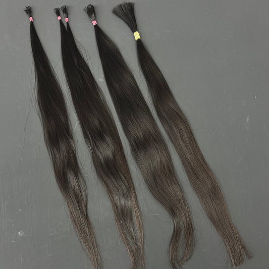 Vietnamesische Rohhaar-Keratinextensions 60 cm, dunkelbraun – Ansicht 1
